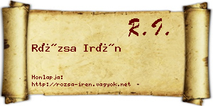 Rózsa Irén névjegykártya